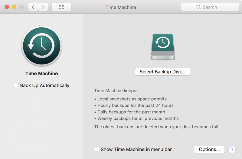 App Time Machine macOS