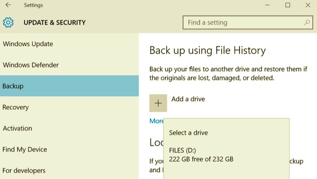 File di backup per recuperare le foto di recente