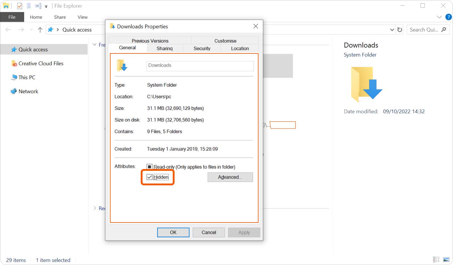 Scopri file in Windows 10