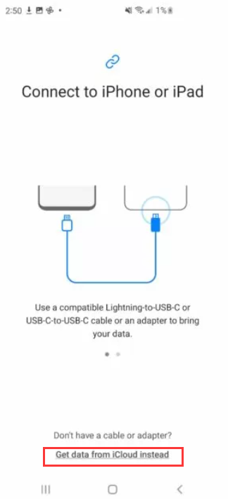 Trasferisci dati da iPhone a Samsung utilizzando Smart Switch