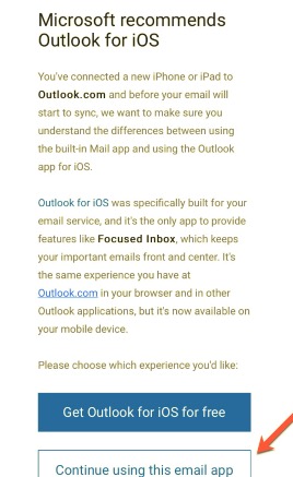 Collega l'account Outlook all'app Stock Mail per correggere Outlook