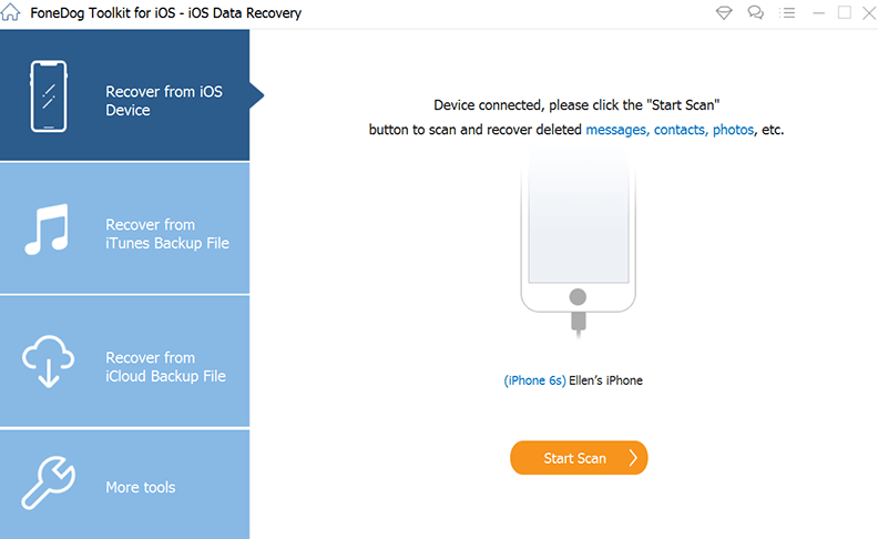 Salva i file multimediali di WhatsApp su iPhone utilizzando FoneDog iOS Data Recovery