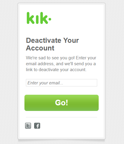 Disattiva manualmente gli account Kik