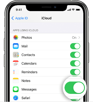 Servizio iCloud Backup dei tuoi iMessage