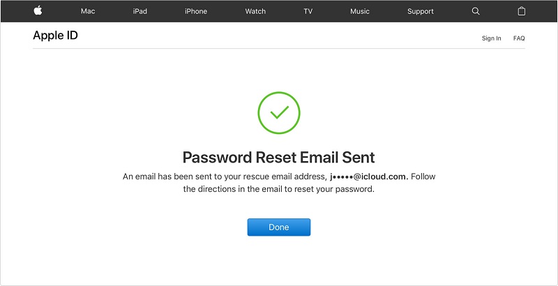 Ottieni un'e-mail di riposo della password per riposare la password di iTunes di Apple