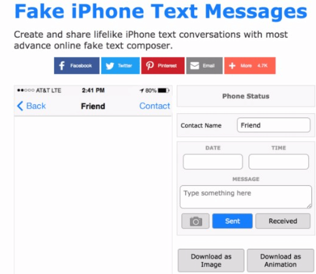 Crea iMessage falsi con messaggi di testo iPhone falsi