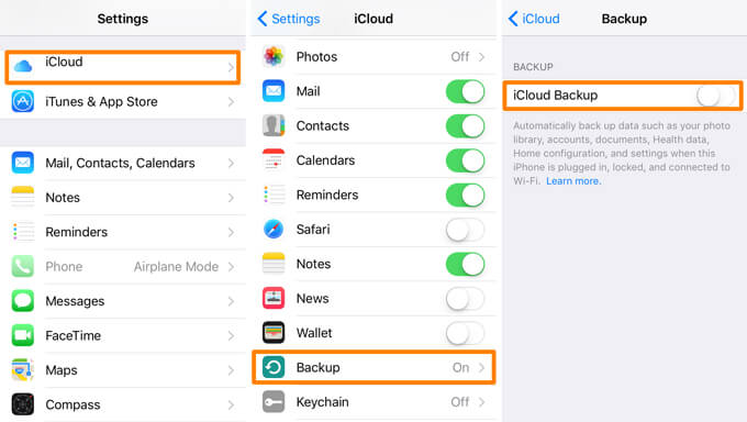 Abilita il backup iCloud per risolvere la disinstallazione di iTunes eliminerà la mia musica