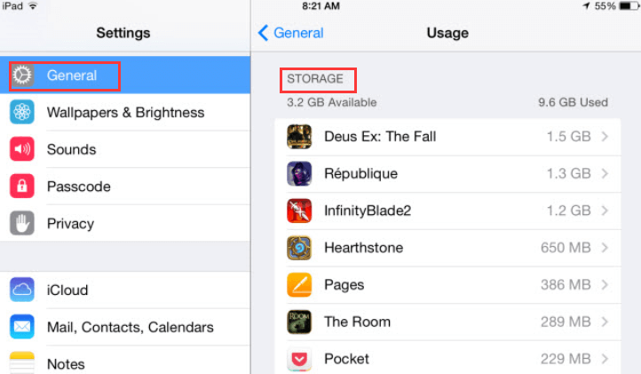 Elimina un'app per iPad in modo permanente utilizzando il metodo delle impostazioni