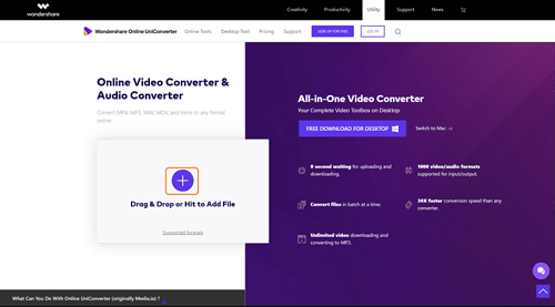 Converti video ACVHD utilizzando Media.io Converter