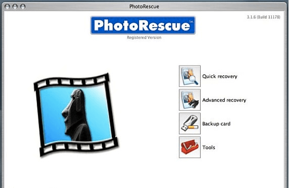 La semplice interfaccia di PhotoRescue