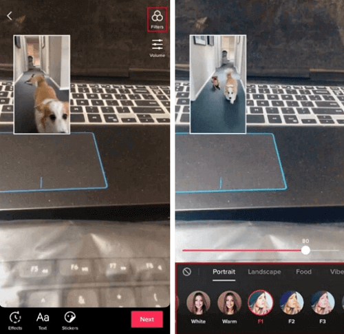 Come applicare filtri ai video di reazione su Tiktok