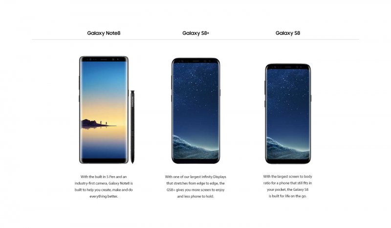 Samsung S8 vs Nota 8