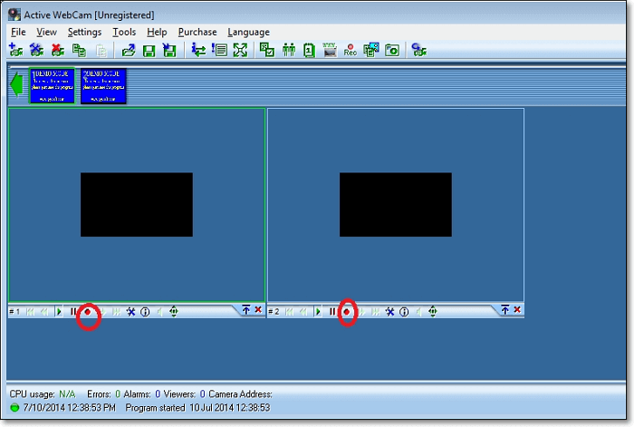 Webcam attiva per registrare la webcam su Windows