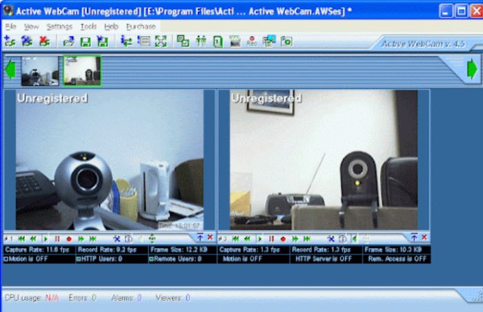 Software di registrazione webcam attiva per Windows 10
