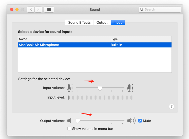 Regola le impostazioni di ingresso e uscita audio sul Mac per risolvere il problema