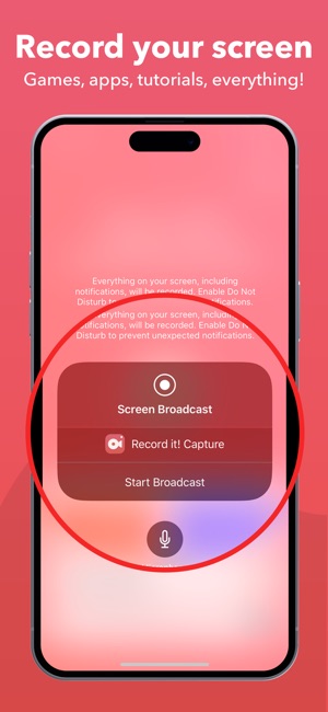 Registrazione dello schermo con audio su iPhone tramite l'app Record It