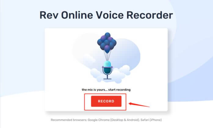 Registratore audio online consigliato - Registratore vocale online Rev