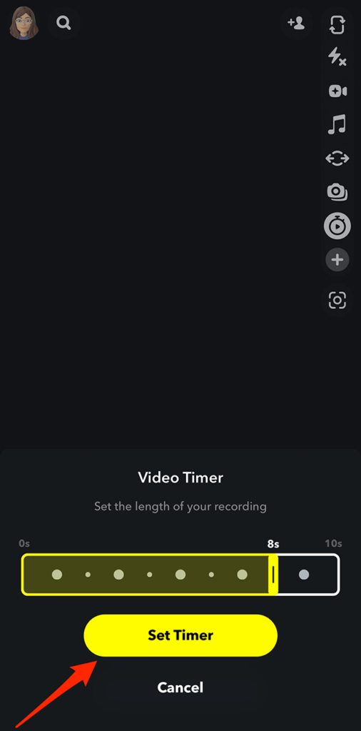 Registra su Snapchat senza tenere premuto il pulsante: imposta il timer