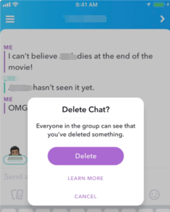 Come eliminare i messaggi Snapchat